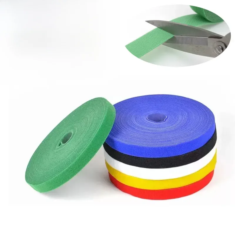 25 m, 10 mm/20 mm, selbstklebendes Nylon-Klebeband, Befestigungsband, Kabelbinder, doppelseitige