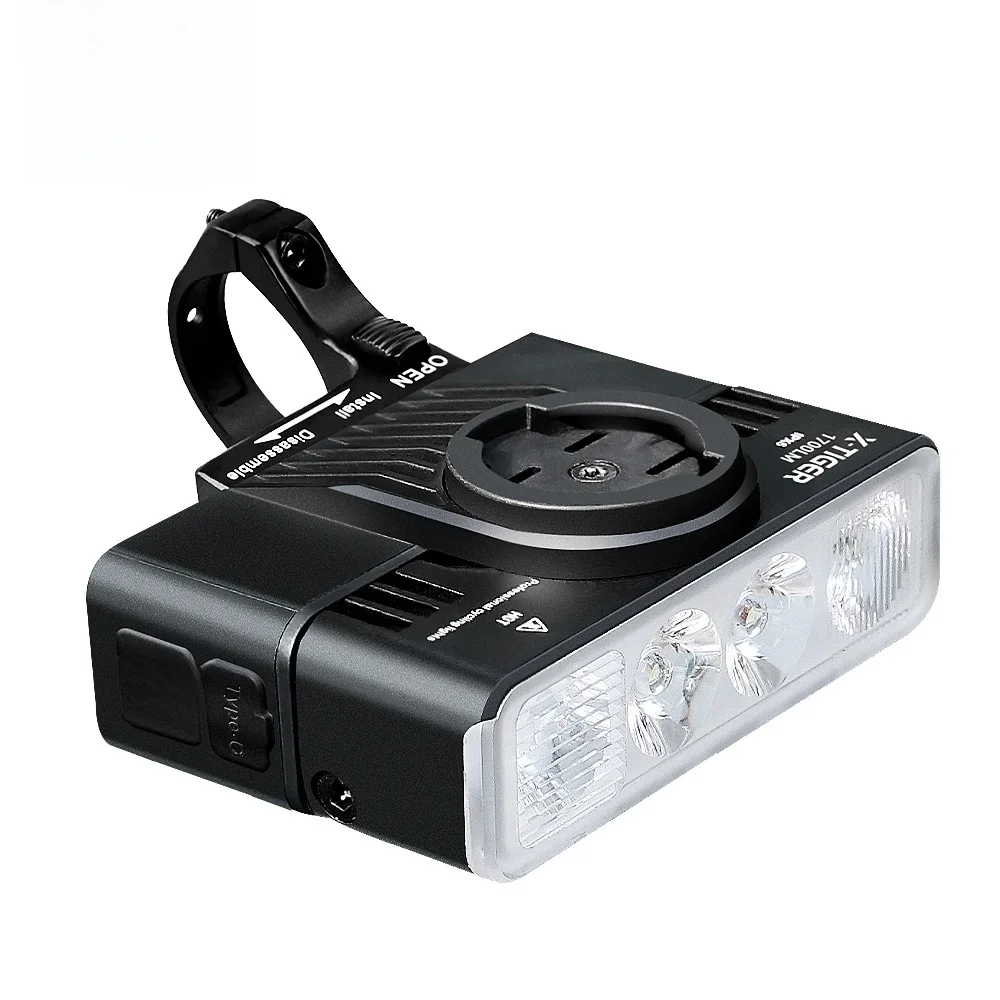 AliExpress NONE X-TIGER Road bike headlight TYPE-C charging port 5000 mAh IPX6 waterproof With code meter holder Outdoor light Bicycle lights