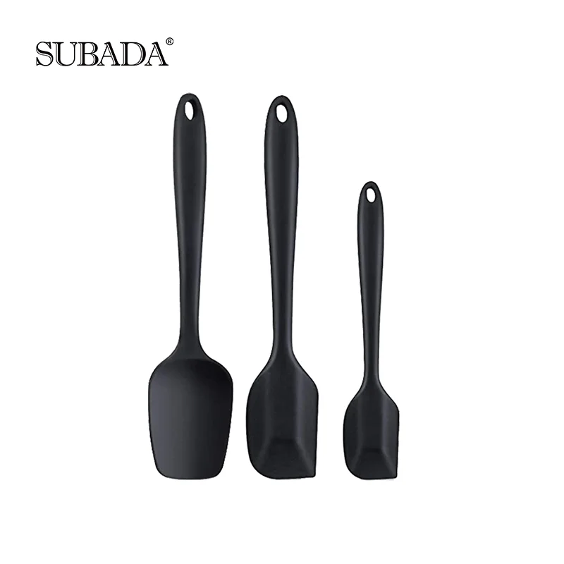 SUBADA Silicone Spatula 3-piece Set, Ergonomic Handle High Heat-Resistant Spatulas, Non-stick Rubber Spatulas