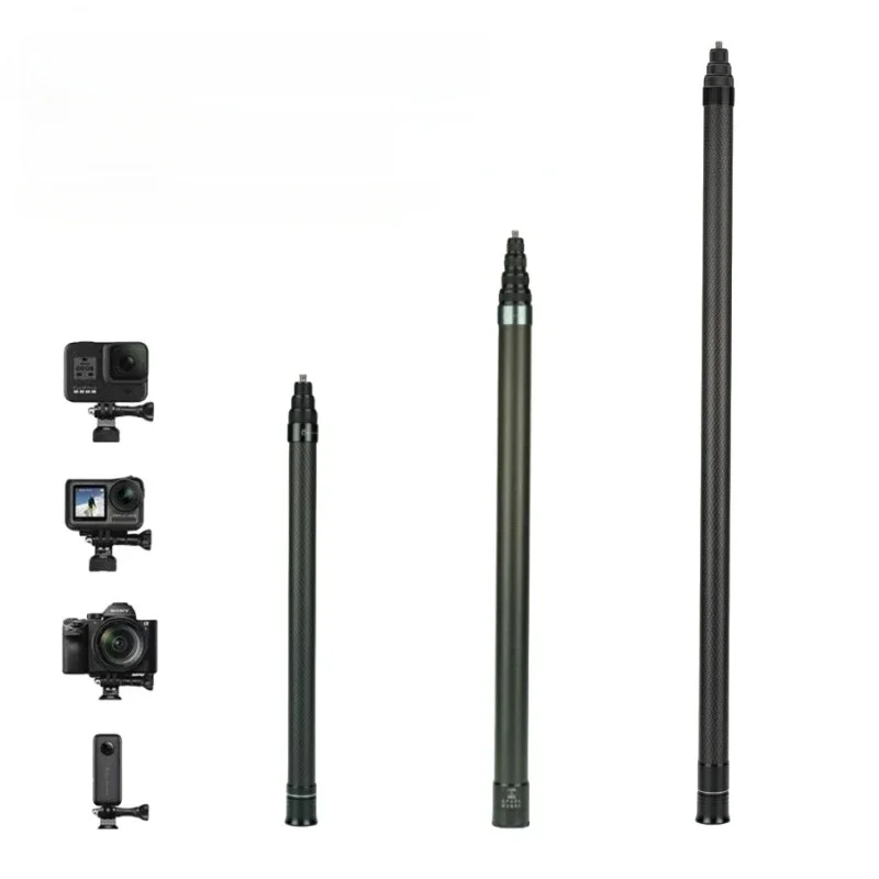 300cm Niewidoczny kijek do selfie z włókna węglowego do Insta360 X4/X3, GoPro Hero 11, 10, 9, 8, 7, DJI Osmo, Xiaoyi, SJCAM, Eke, teleskopowy — zdjęcie produktu 7