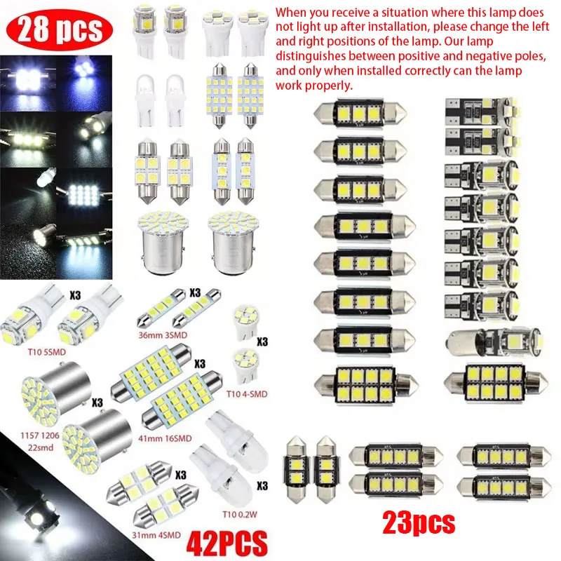 New Design Car Interior Lights Universal Auto Lamps T10 T5  Festoon 31 36 41mm Dome License Plate Trunk Lights Combo Light Bulbs image 3