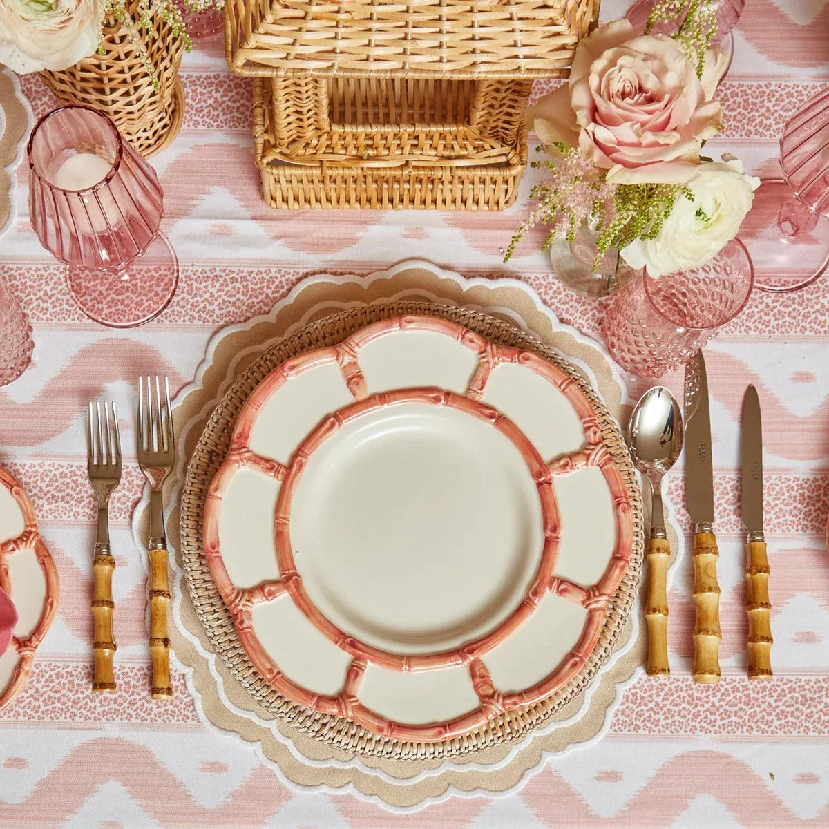 Set de 8 sets de table en coton et sable, serviettes de table