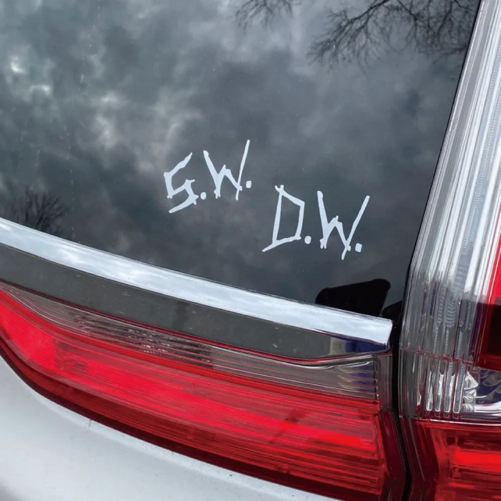 S.W.D.W. Car Stickers Supernatural Sam Winchester Dean Winchester Initials Front And Rear Stop Glass Bumper Trim Vinyl Decals