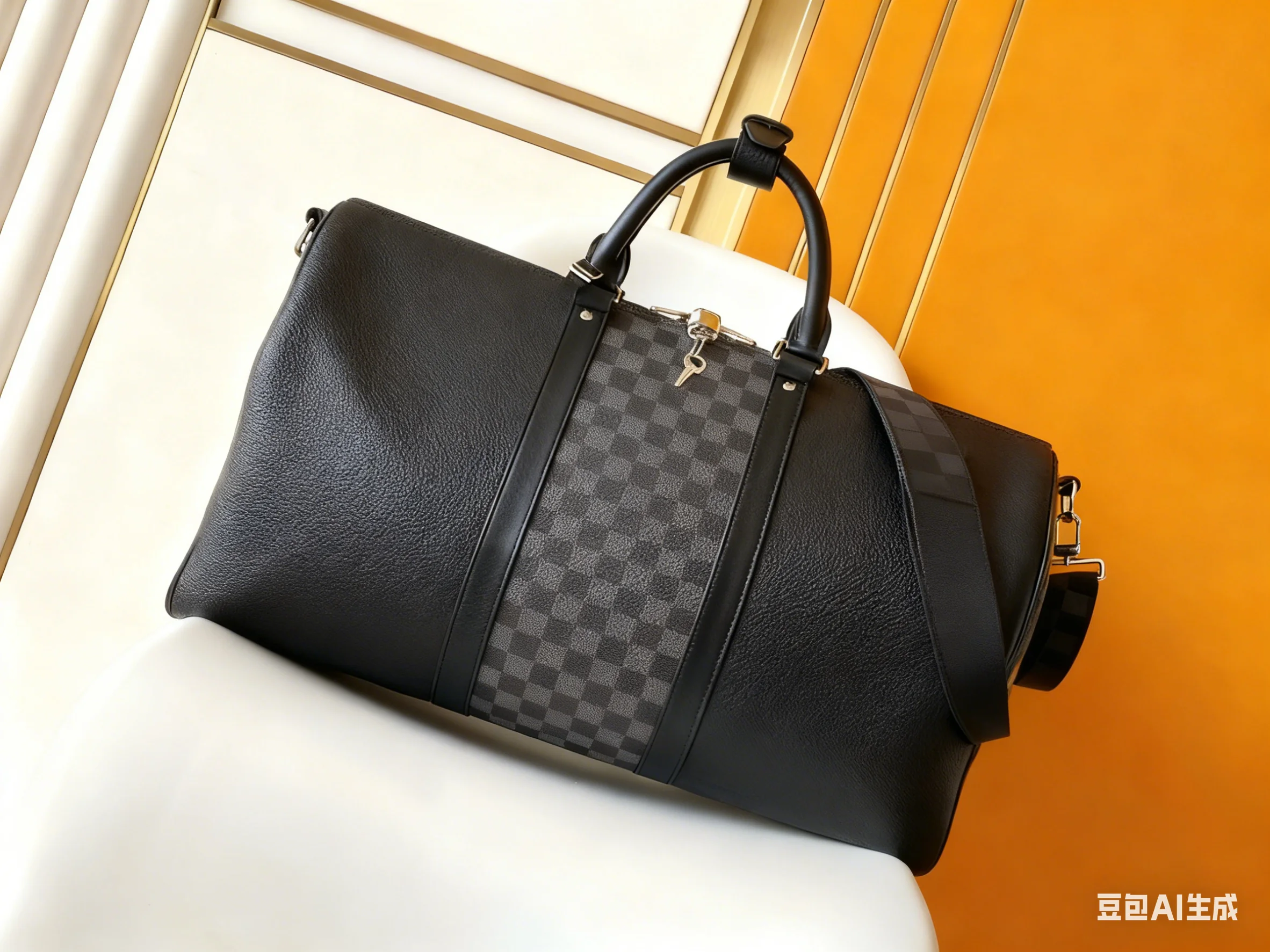 กระเป๋าหนังแท้ลายนูนดีไซน์ใหม่ปี 2025 แฟชั่นทันสมัยและใช้งานได้หลากหลาย ขนาด: 50 x 29 x 23