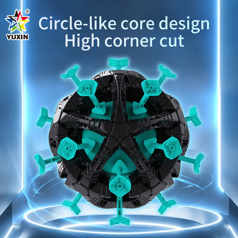 YUXIN Huanglong 8x8 Megaminx Cube de vitesse Yuxin magnétique sans autocollant Cube magique Profession Puzzle jouets enfants cadeau