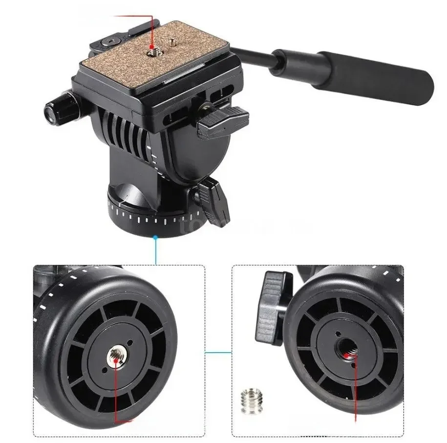 YUNTENG YT-950 DSLR aparat wideo płyn przeciągnij Tilt Pan głowica statywu dla Nikon Canon Sony — zdjęcie 2