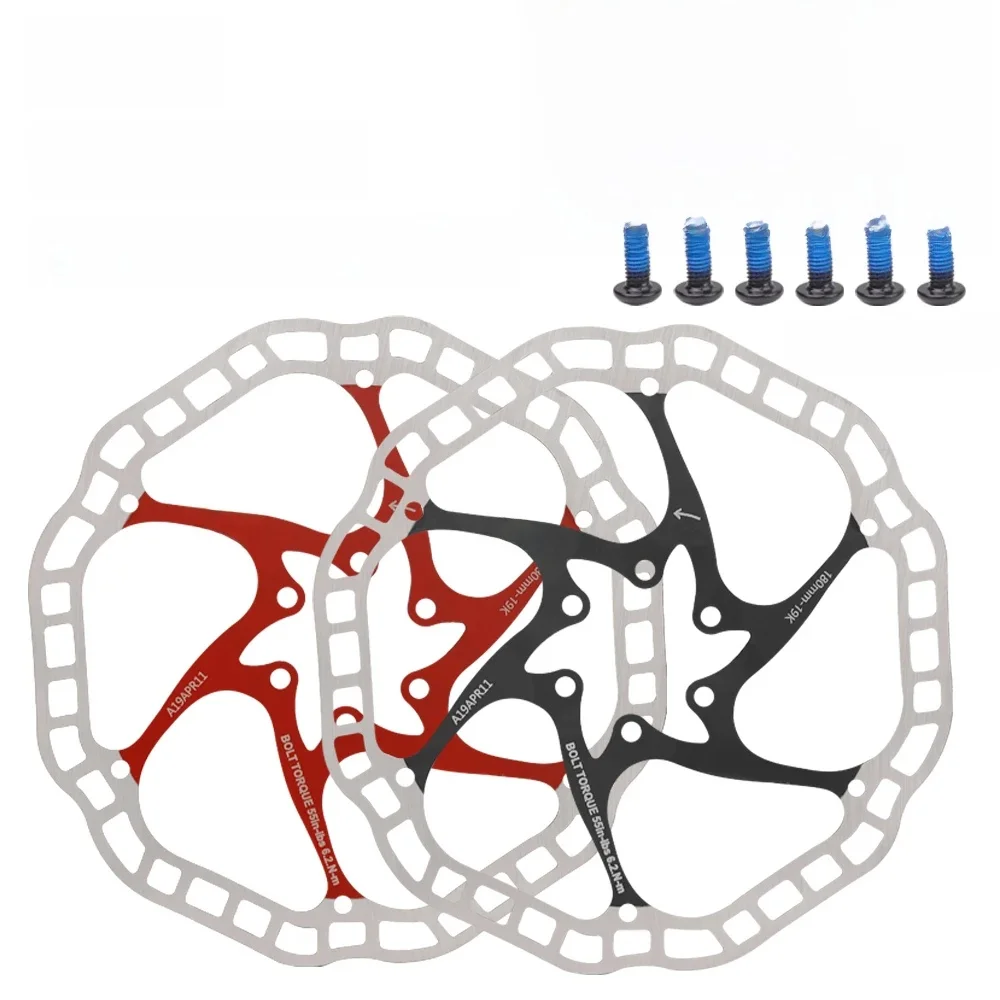 AliExpress VXM Ultra-light Bicycle Hydraulic Disc Brake Rotors 44mm MTB Bike Anode Color CNC Brake Dis Pads 160/180mm 6 Bolts Cycling Parts