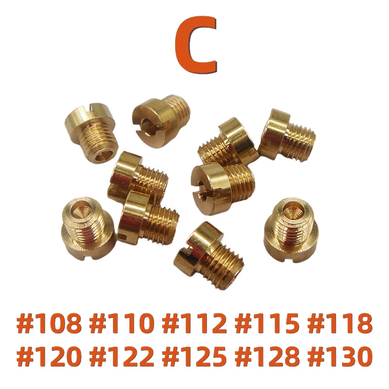 10 Stück M6x0,75mm M6 Vergaser-Hauptdüsen-Set für Dellorto 6413 PHBH PHBL PHBE Motorrad-Vergaser-Einspritzdüsen-Größen # 66- # 210 – Detail 9