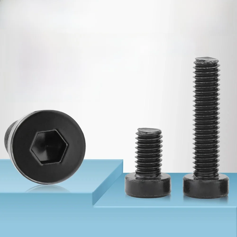 Vis à tête Allen en acier inoxydable noir, douille hexagonale, profil bas et court, M3 M4 M5 M8 M10 M12, 2-50 pièces