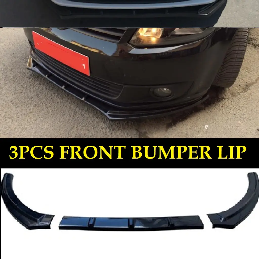 For Volkswagen Caddy Front Bumper Lip Body Kit Spoiler Splitter Diffuser 3pcs High Quality ABS Plastic Professional