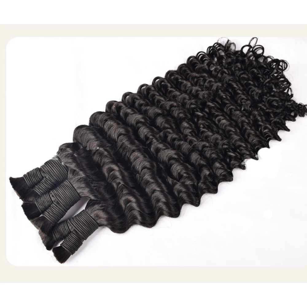 

Deep Wave Boho Braids Human Hair Bulk 50g/100g 100% Human Hair Braiding Hair Extensions No Weft Brazilian Curly Braiding Hair