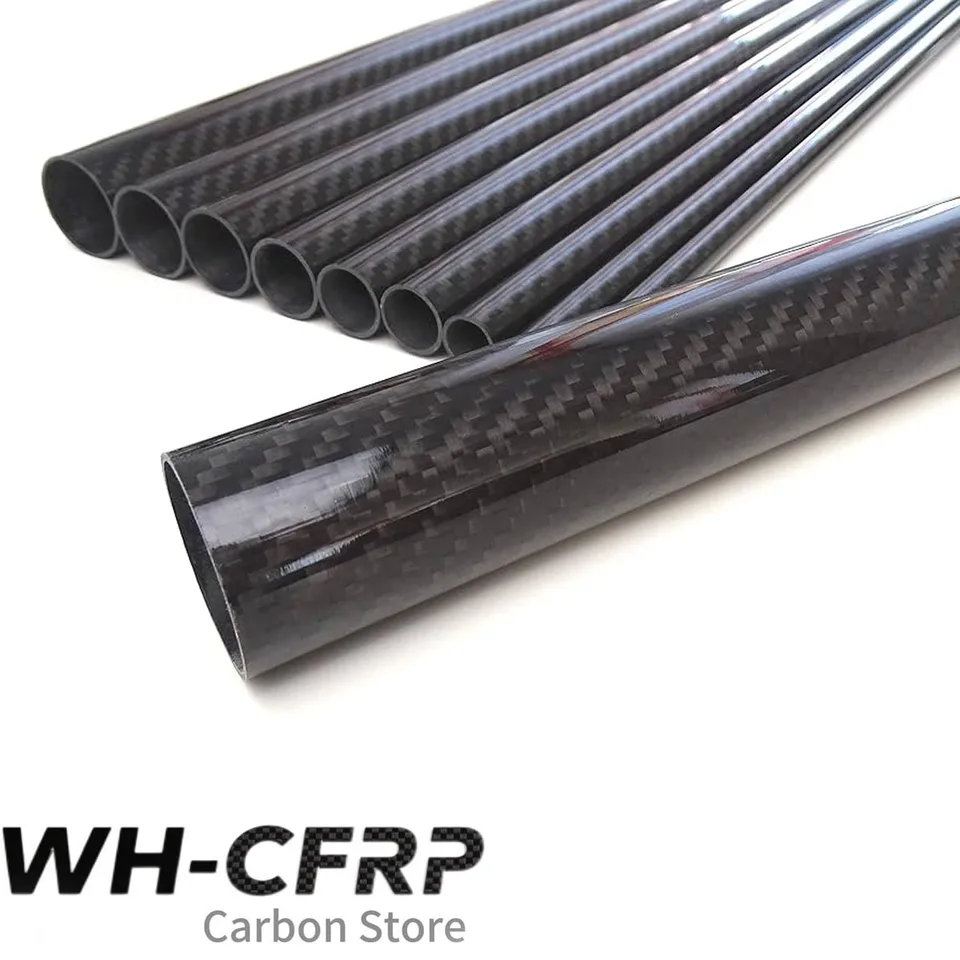 DMiotech Lot De 2 Tubes Carbone 8x6x330 Mm – 3K Roulé, Léger Et Résistant – Pour Quadricoptère RC, Avion, Hélicoptère, Drone, Cerf-volant