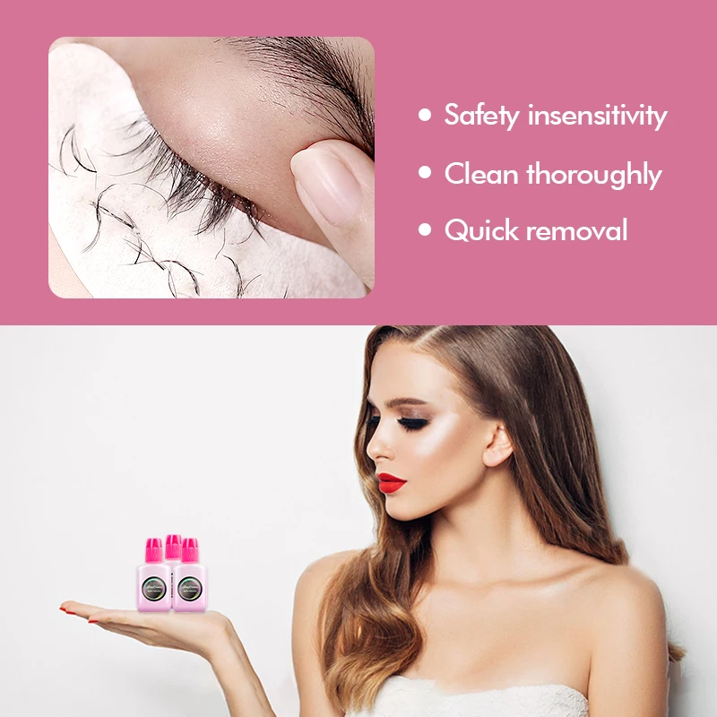 FinyDreamy Pink False Eyelash Extension Gel Remover Glue Professional Mild Non-spicy Non-irritating Makeup Remover Cream Tool