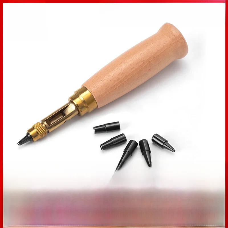 WUTA – trous à têtes interchangeables automatiques, outil de perçage de trous, poinçon à vis, ciseau artisanal rond en cuir, outils de bricolage en cuir