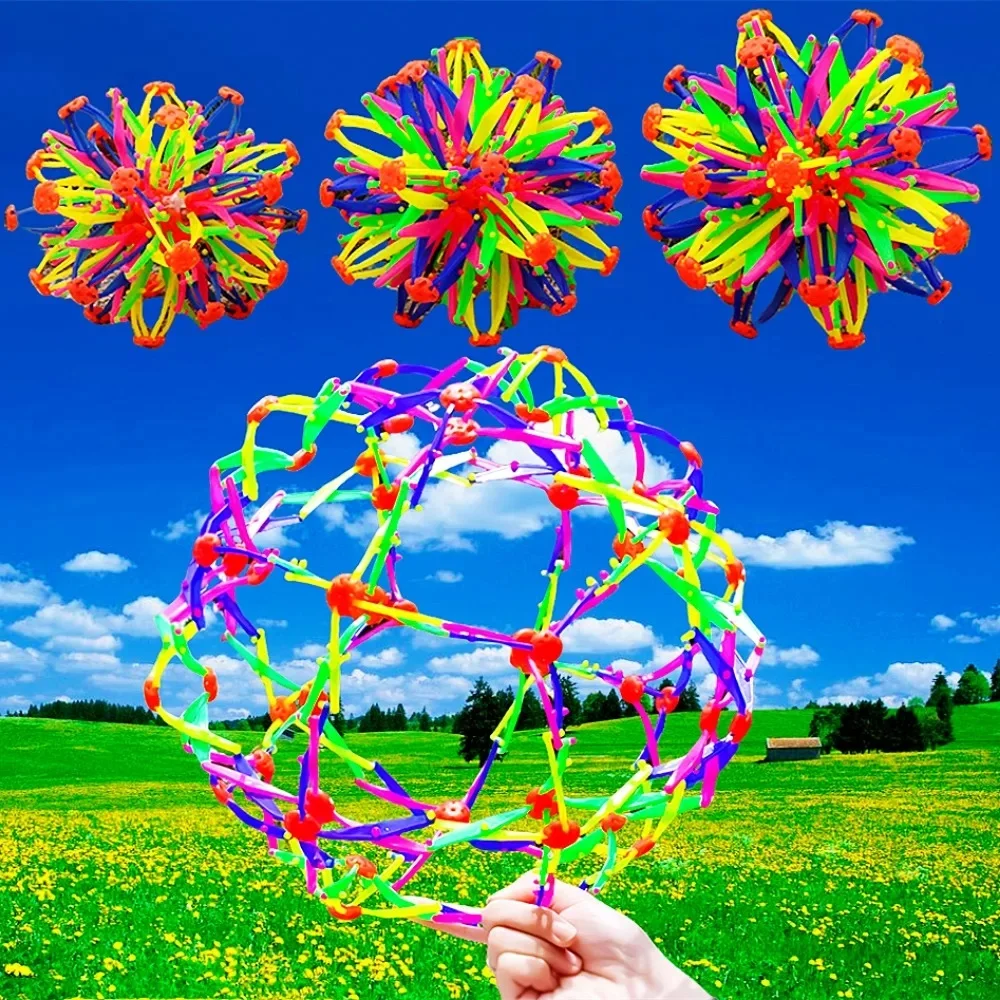 1 stuks buiten magische kleurrijke telescopische bal voor kinderen verjaardag baby shower feest viering kleuterschool cadeau beloning - afbeelding 2