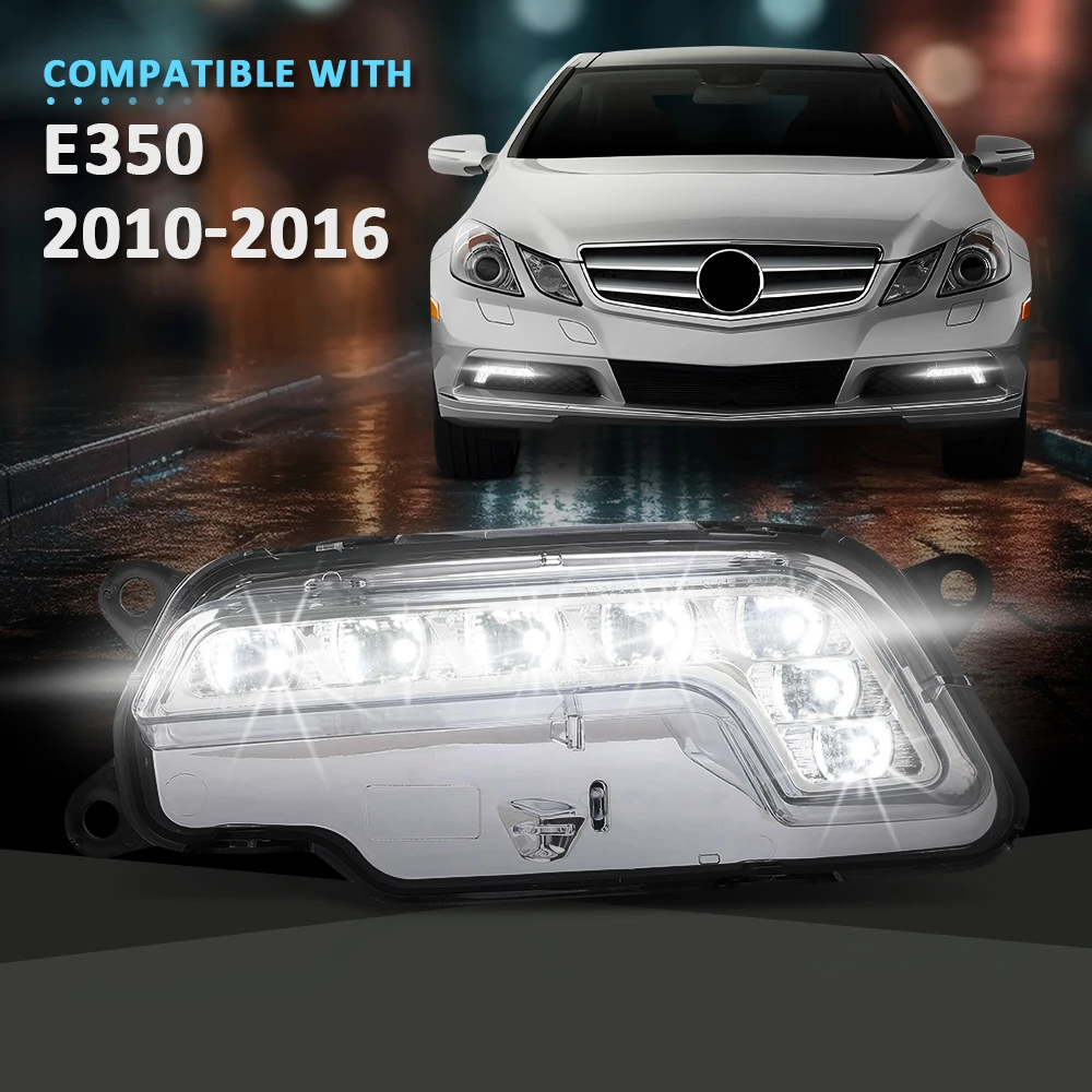 

13.5V16W Led Daytime Running Light Fog Light Fit for 2010-16 Mercedes W212 E350 E550 Left Side Lh Waterproof Snowproof Dustproof