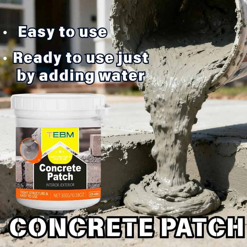 High Strength Concrete Patch Powder, Quick Curing Cement Mix, Textured Invisible Repair for Indoor Outdoor Wall Driveway Patio D