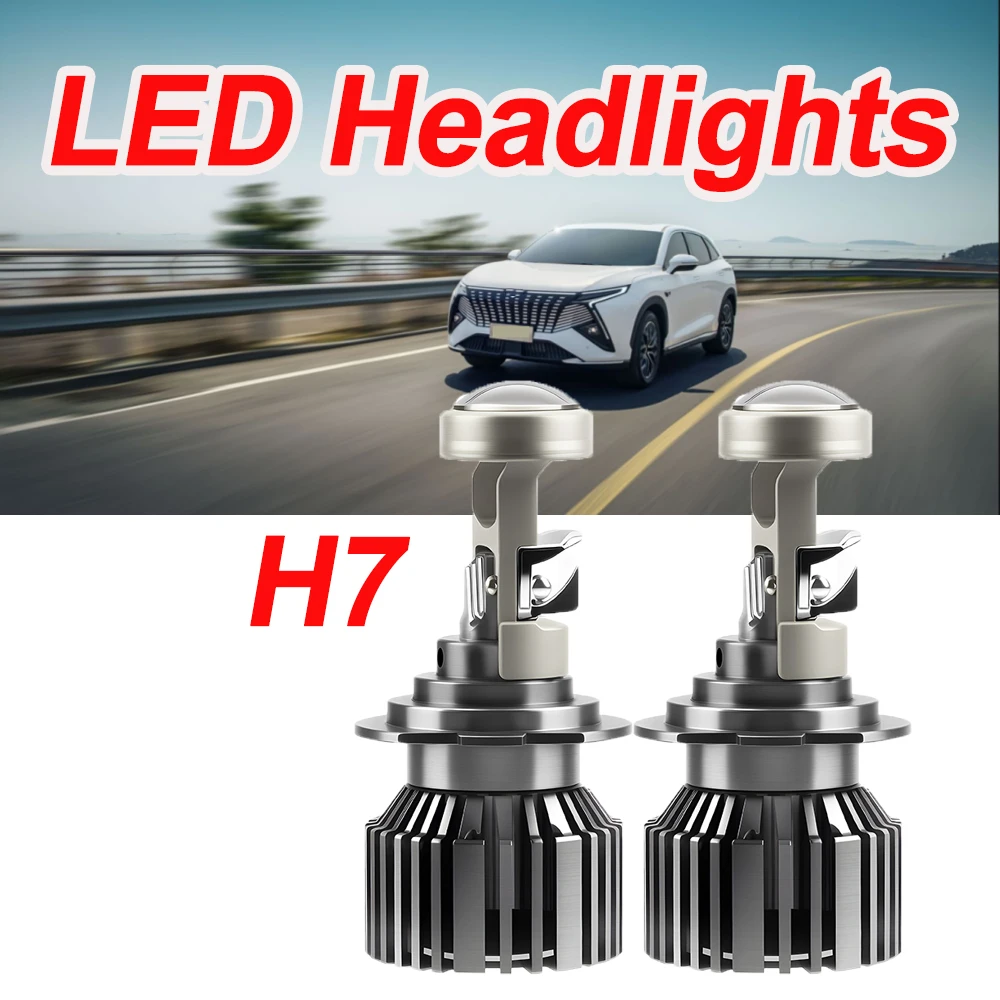 

roadsun 120W 20000LM H7 Single Beam with Mini Projector Lens Canbus Car Headlight LED Projector Bulbs 6500K White