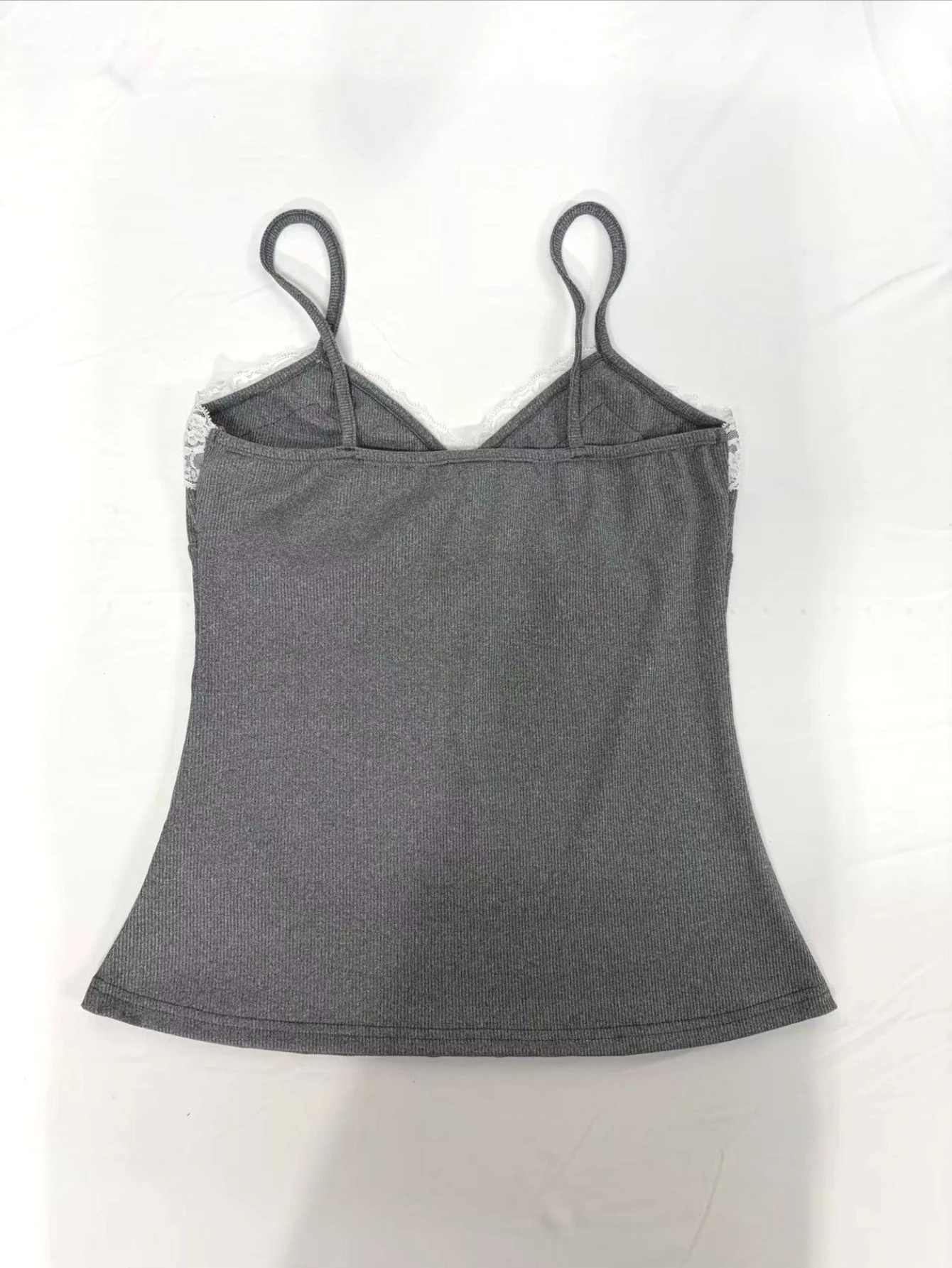 Damen Sommer Mode Lässiges Spitzenbesetztes V-Ausschnitt Crop Top Y2K Sexy Camis Strand Ärmelloses Shirt 2000er Jahre Camisole Kleidung – Detail 6