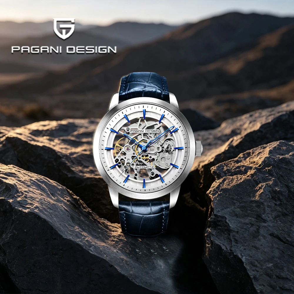 2026 New Pagani Design Business Men's Mechanical Watch Hollow Fashion Men's Automatic Watch Leather Strap Men's Clock Waterproof