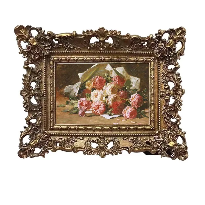 

Vintage Picture Frame 4x6 Inch, Luxury Antique Photo Frames with Glass Front, Photo Display, Tabletop Wall Hanging, Gift Ideas