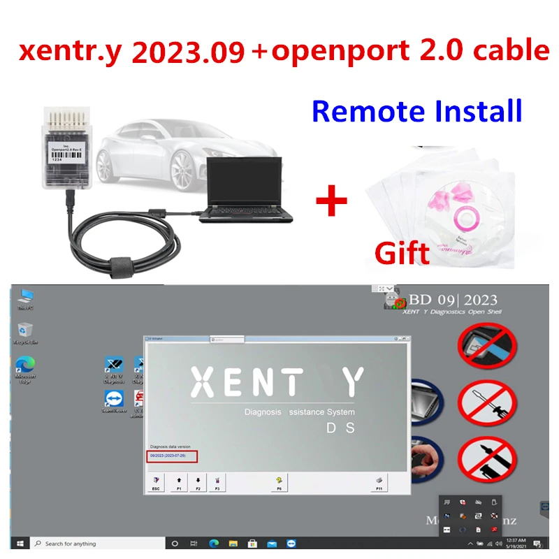 Newest Xentry 2023.09 Da.s Ben-z Car Diagnostic Software Remote Install and activate with Openport 2.0 OBD 2 OBD2 Scanner Tool