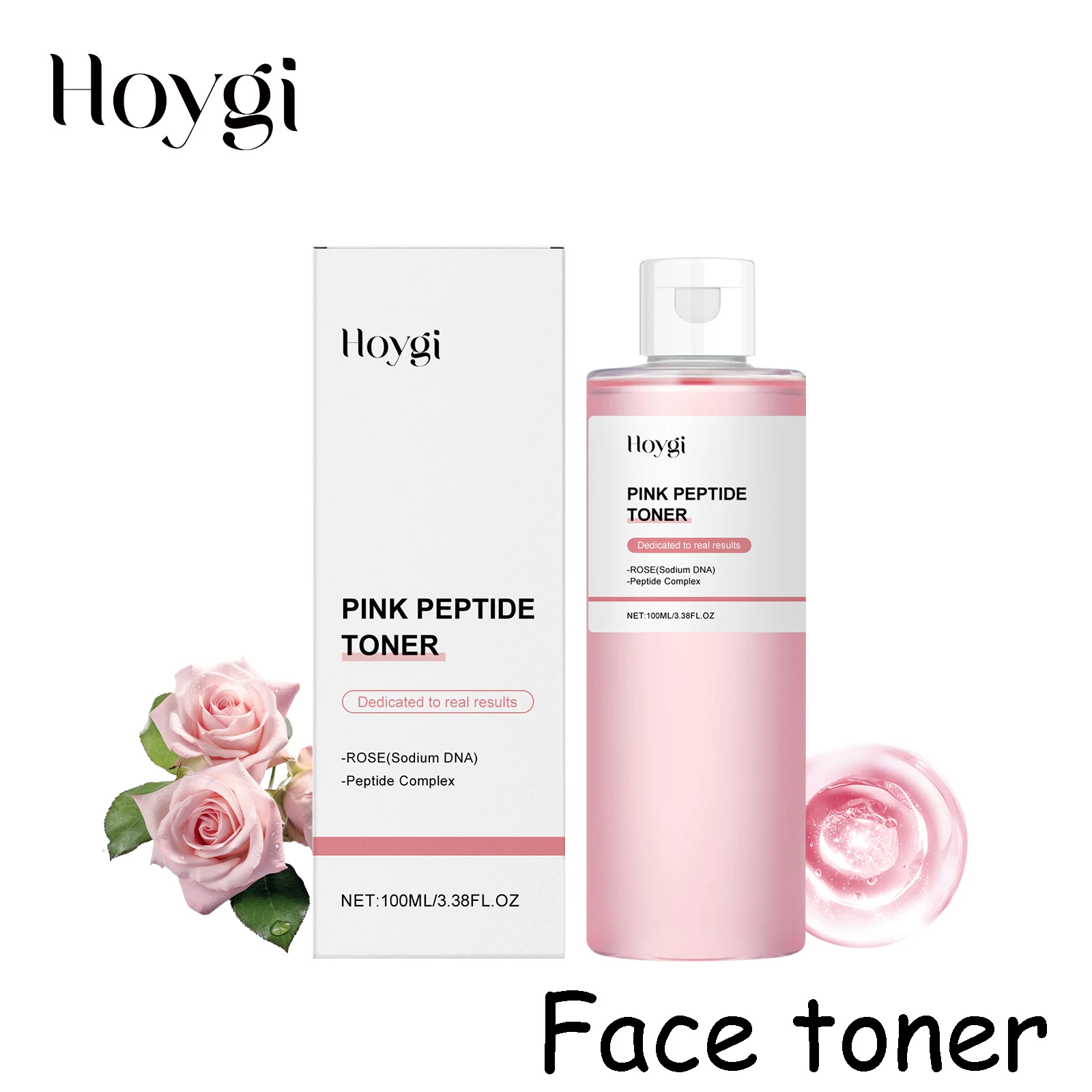 

Hoygi Pink Rose Face Toner Daily Moisturizing Pore Shrink Nourishing Relief Dry-itching Improve Skin Texture Facial Toner