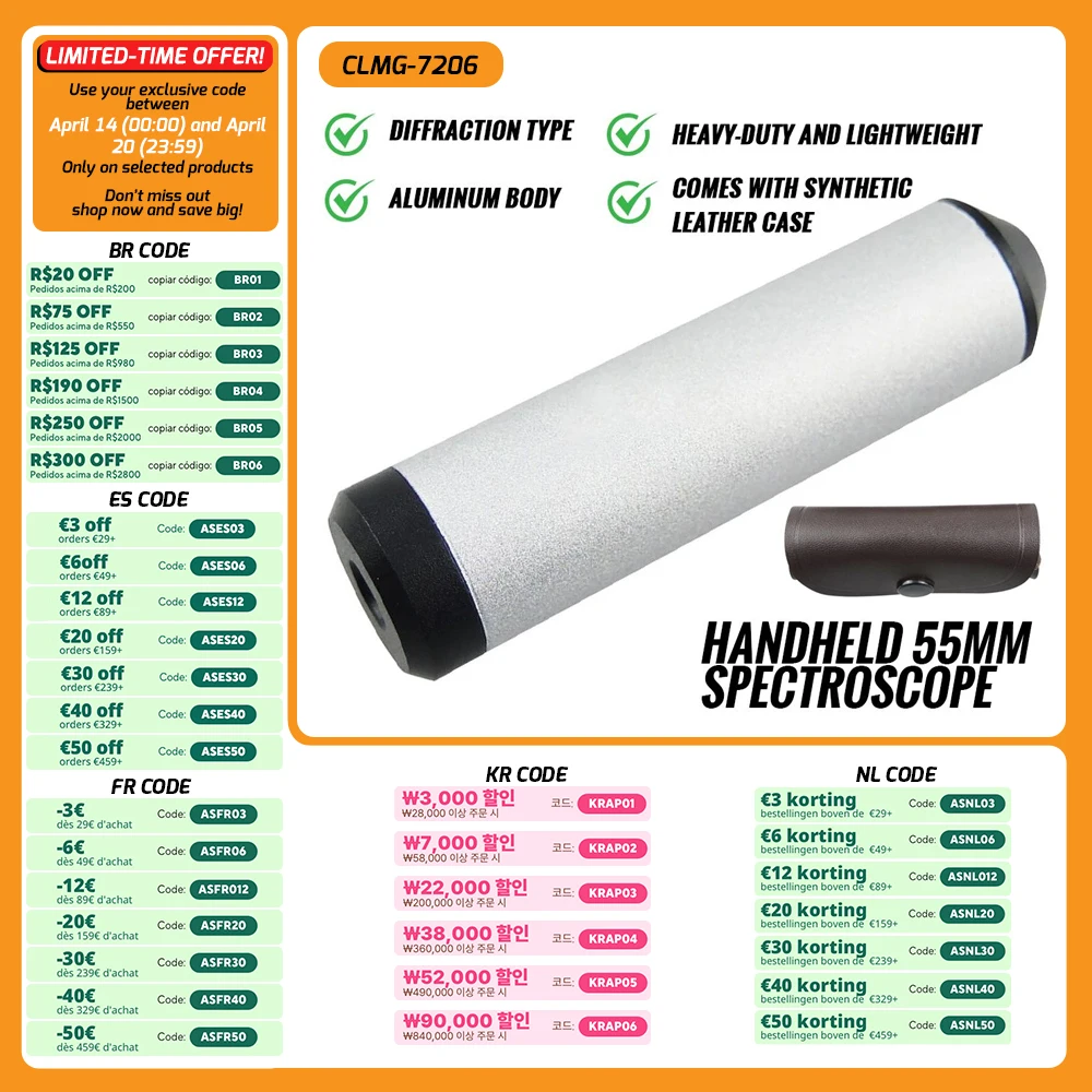 Small Diffraction Spectroscope Gemstone Gemological 55mm Length Jeweler Jewel Tester Tool Handheld Gem Spectroscope