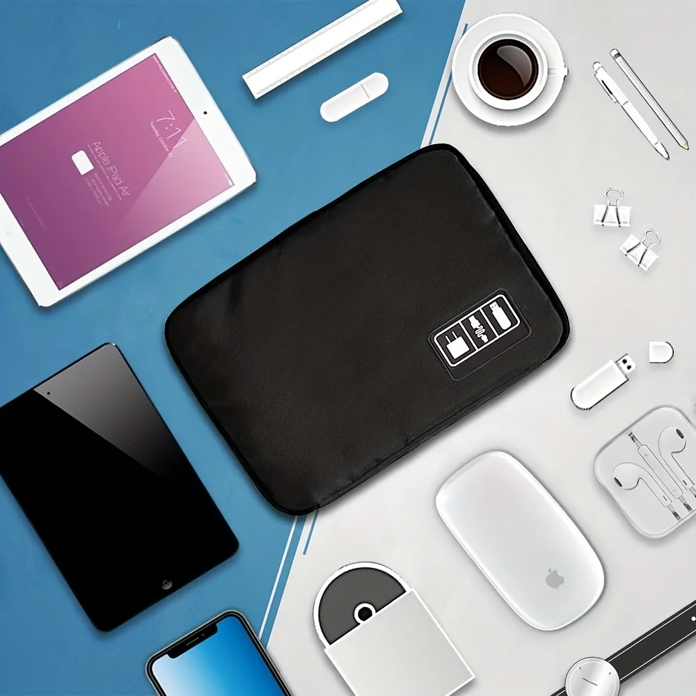 حقيبة تنظيم الملحقات الإلكترونية المقاومة للماء، حقيبة تخزين الكابلات المحمولة لشواحن كابل بيانات USB، حقيبة أدوات السفر