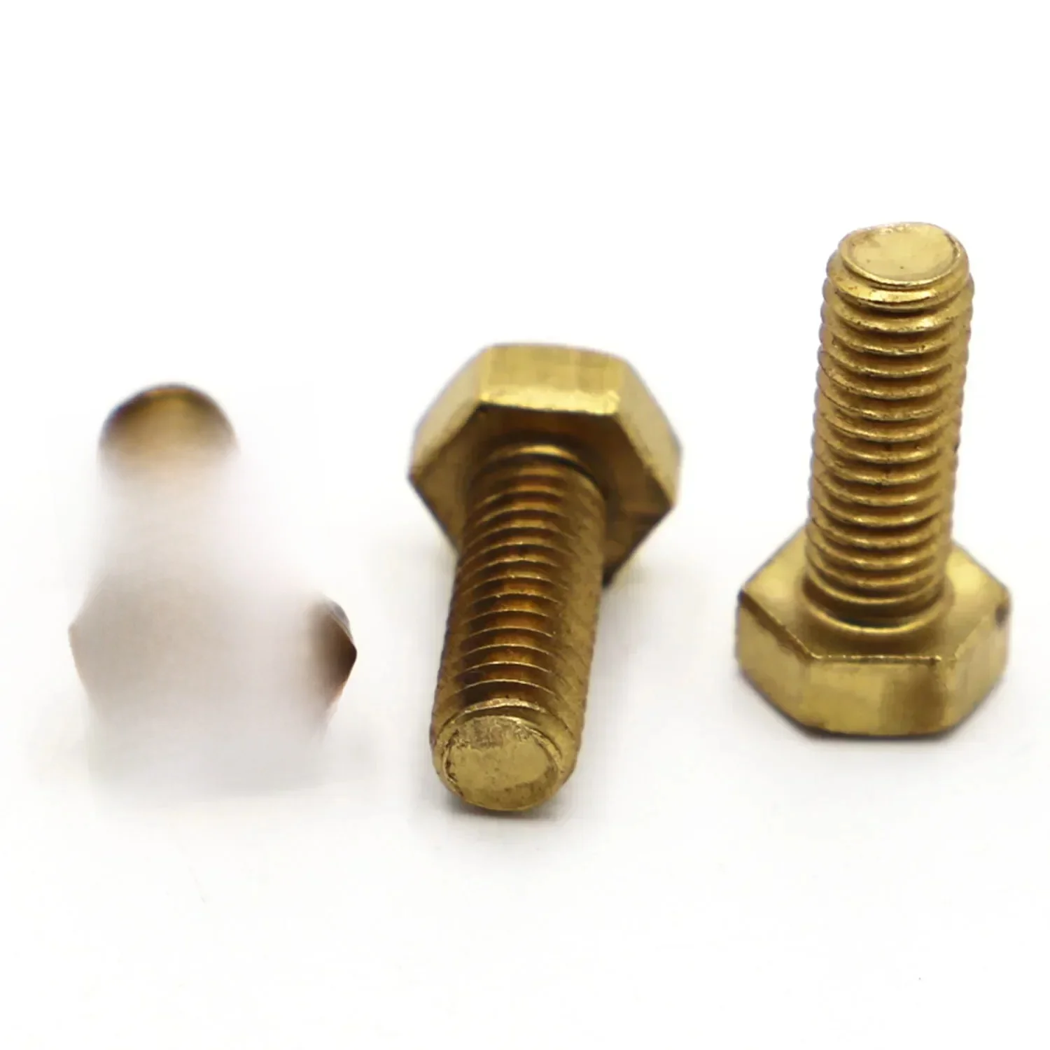 Vis à tête hexagonale en laiton DIN933, boulons M4 M5 M6 M8 M10 L = 6-50mm, 1 à 10 pièces