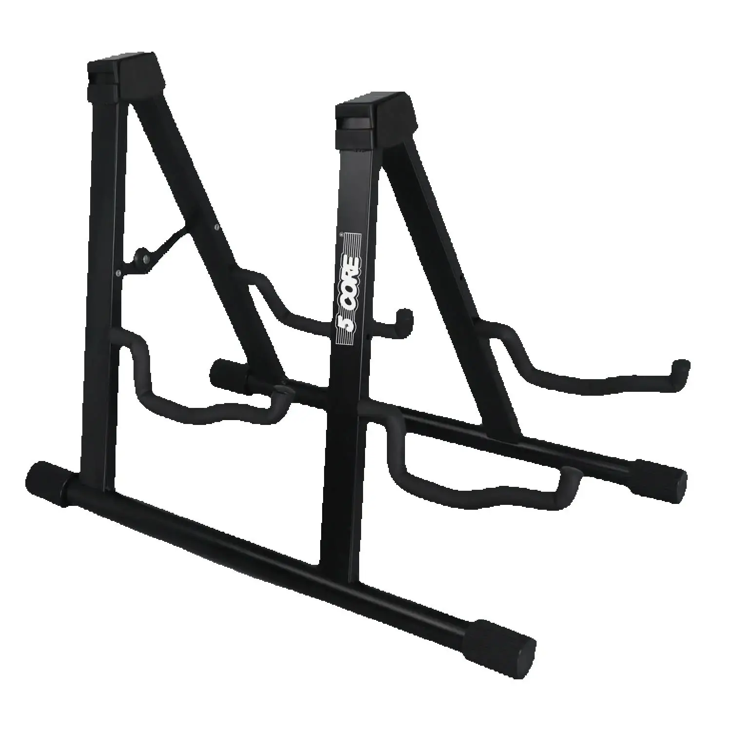 

5 Core Double Guitar Stand Floor Adjustable A Frame Folding Acoustic Electric Guitars Holder Stands GSS 2N1 BLK
