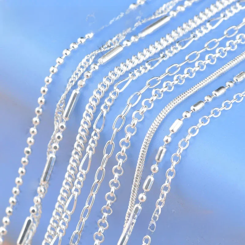 10 Stück fein 10 Stile 16-30 "1,2-2mm echte Sterling Silber Schmuck Glieder ketten Halskette mit
