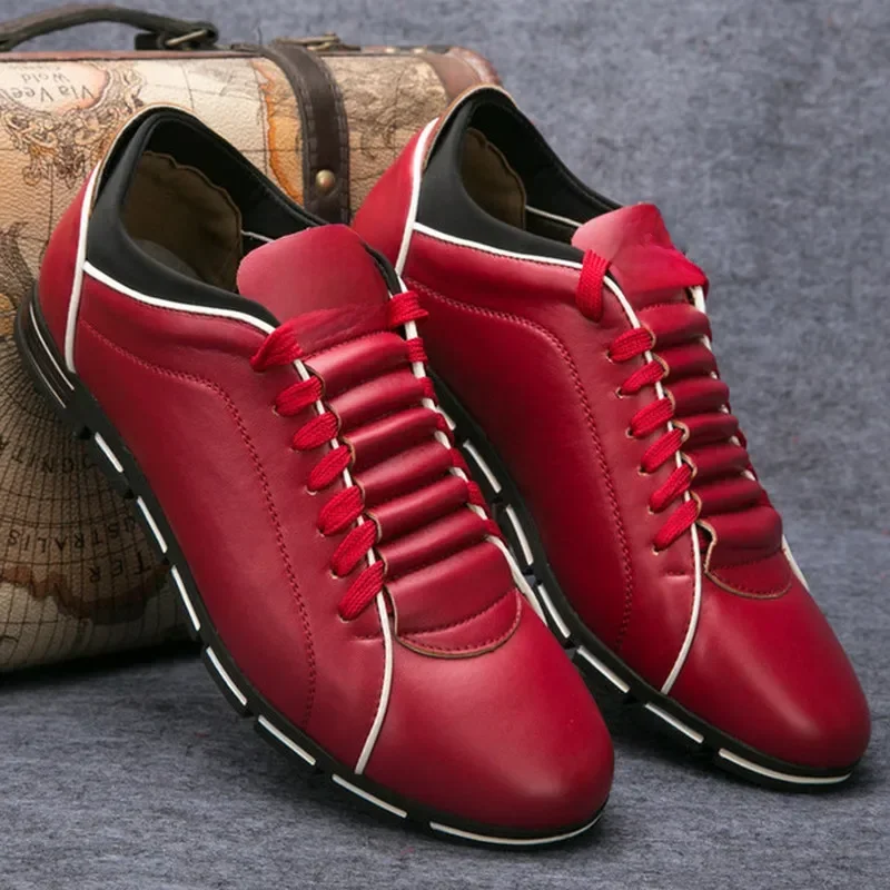 2023 Casual Shoes Men Fashion PU Leather Shoes for Men Summer Men's Flat Shoes Sneakers Men Dropshipping Plus Size 38-48