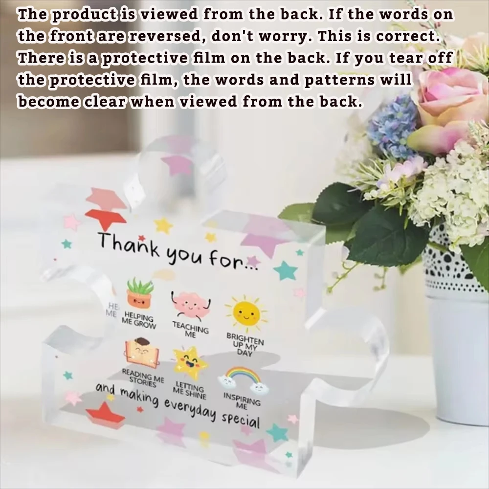 Thank You Gifts - Acrylic Desk Decor With Appreciation Message For Teacher Coworkers Friend, Boss ,Christmas Birthday Gifts