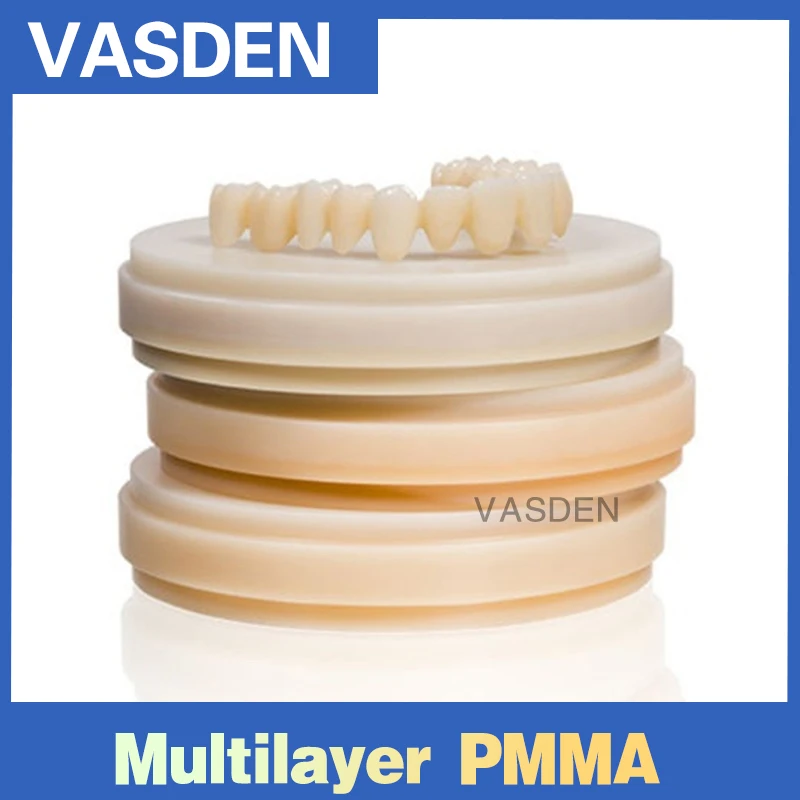 A2 A3 Color 98mm Multilayer PMMA Disc Dental Lab Material CADCAM PMMA Block Resin Blank