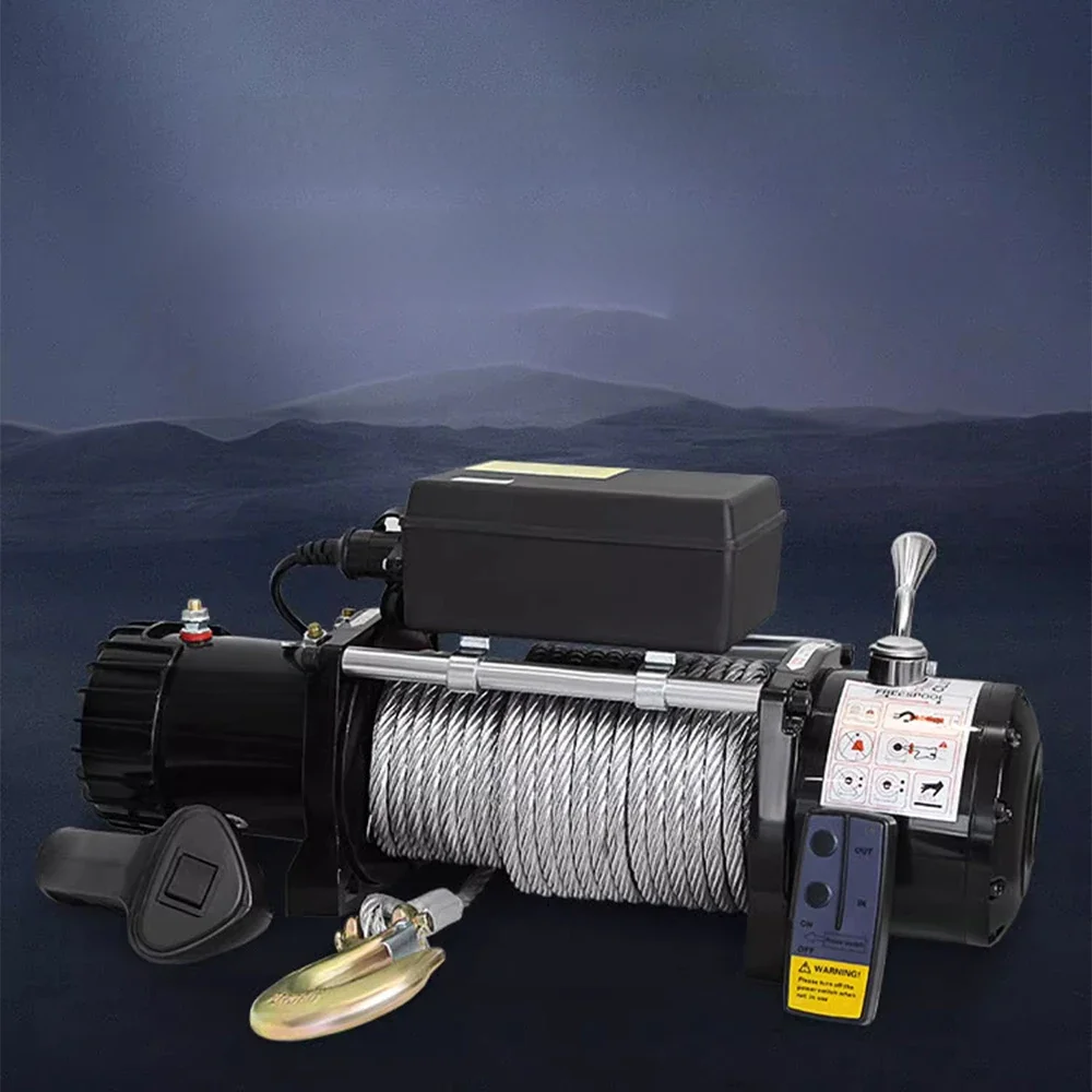 12V/24V Electric Winch Waterproofing Car Mounted Winch Small Crane Off-road Automotive Self-Help Electric Hoist Winch Extractor