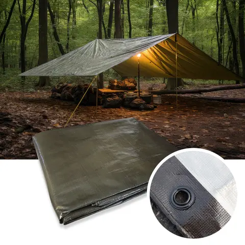 노바리빙 방수포 그라운드 시트 캠핑 시트 올리브 그린 3 x 4 M