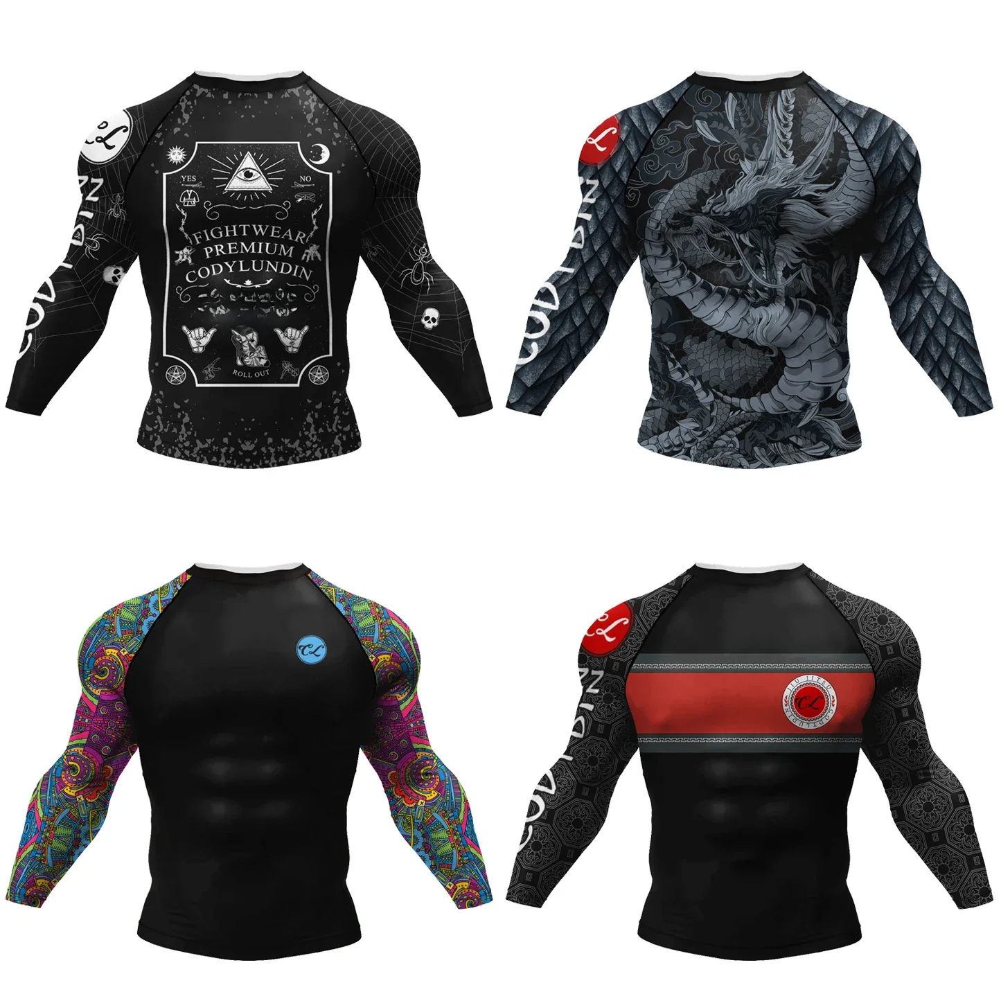 Cody Lundin mężczyźni fajne ubrania bojowe jiu jitsu BJJ boks Rashguard niestandardowe Grappling Kicboxing mundury klubowe kompresyjne koszulki gimnastyczne — zdjęcie 2