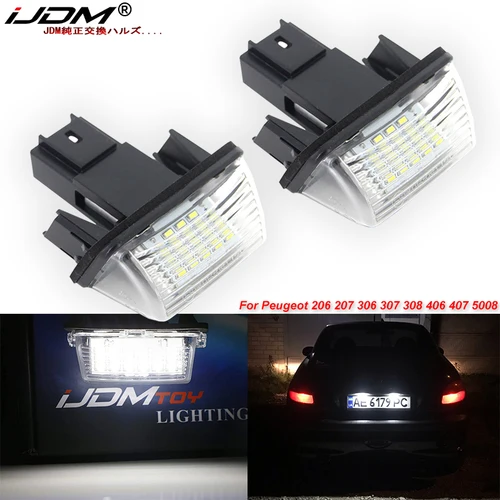 2 uds Canbus LED luces de matrícula bombillas para Peugeot 206 207 307 308 406 407 Citroën C3 C4 C5 BERLINGO SAXO XSARA 12V