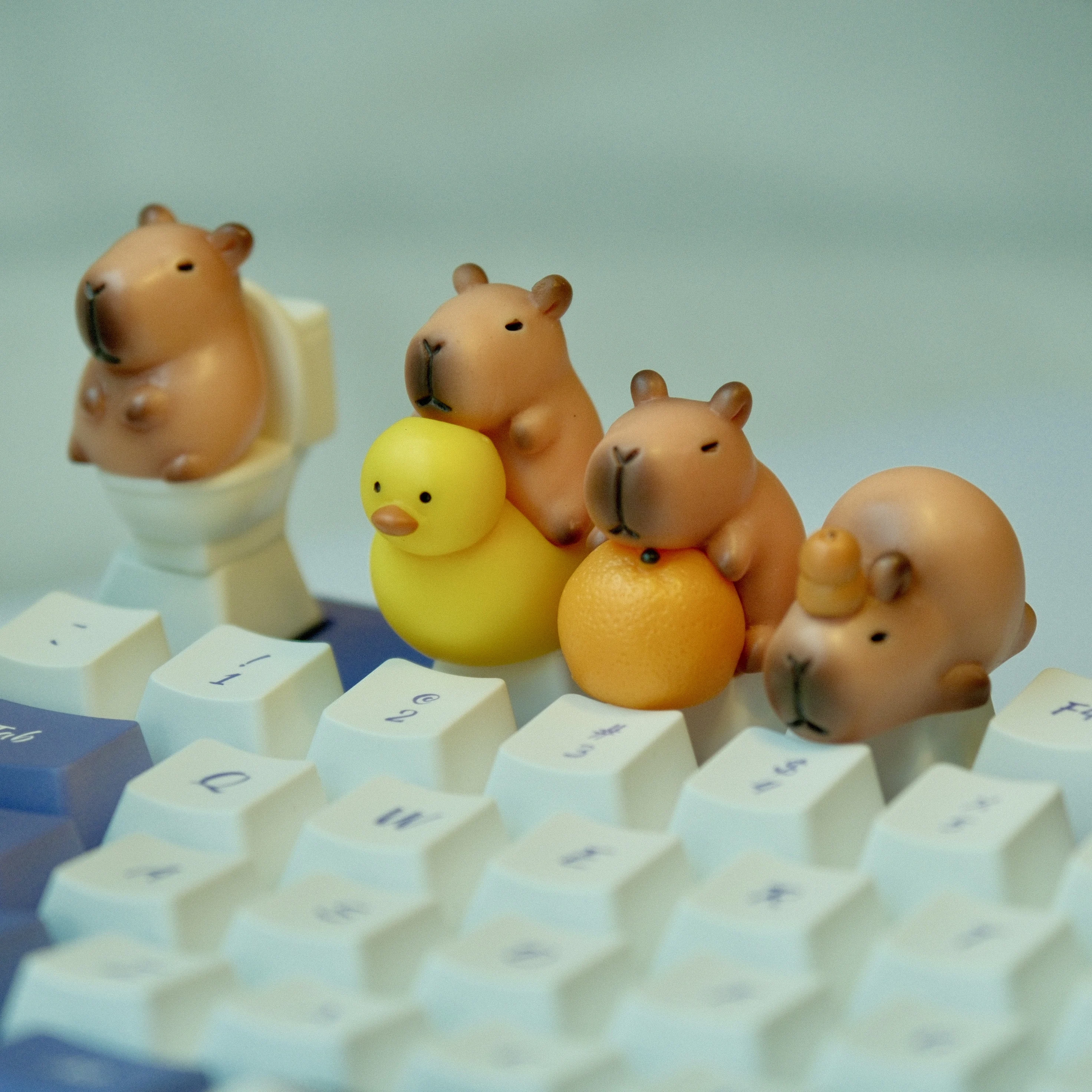 

Набор милых кейкапов с капибарами, мультяшный дизайн животных, для механической клавиатуры, DIY, аксессуары для кастомизации, декор для офисного стола, подарок