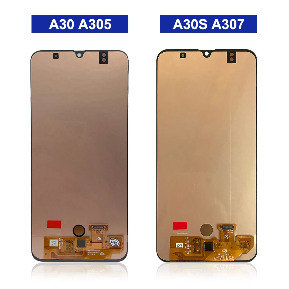 Wyświetlacz AMOLED do Samsung A30s A307 A307F LCD z ekranem dotykowym i digitizerem do Samsung A30 A305 A305F LCD z ramką