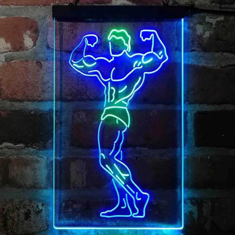 Fitness Club Gym Custom Dual Color Neon Sign LED for Personalized Gift Party Logo Light Guide Plate Wall Decor