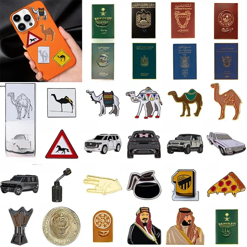 Choix arabie saoudite téléphone portable 3M autocollant Badge broche en métal broches broches