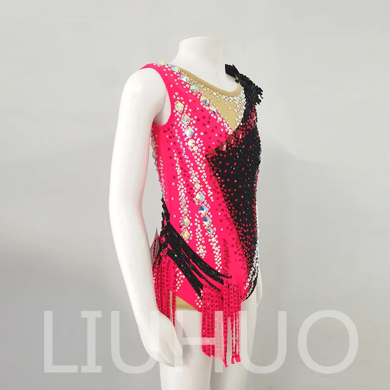 Liuhuo ยิมนาสติกลีลา leotard การแข่งขันการแสดงเชียร์ลีดเดอร์สำหรับเด็ก