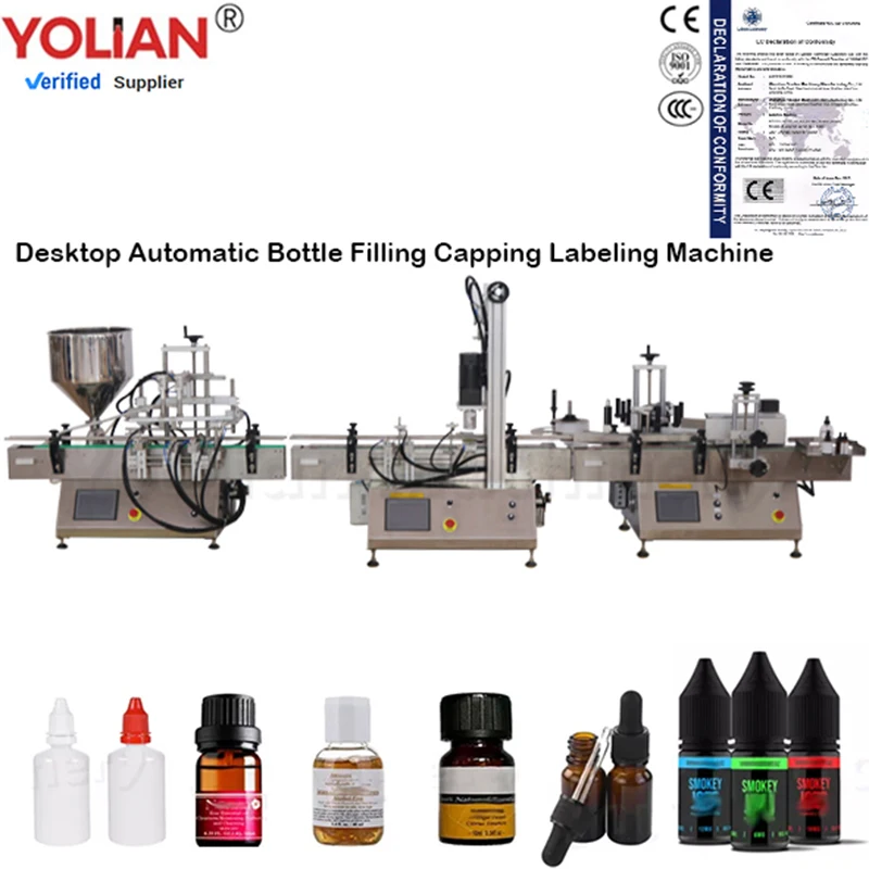 YL-APL  Automatic Pneumatic Production Line Cosmetic Liquid Shampoo Honey Sauce Paste Bottling Filling Capping Labeling Machine