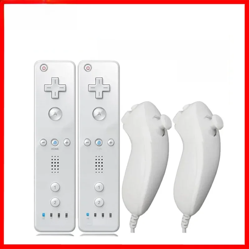 Une paire de télécommandes avec contrôleur Nunchuck pour le contrôle des jeux Wii pour manette de jeu sans fil de console Wii avec Motion Plus