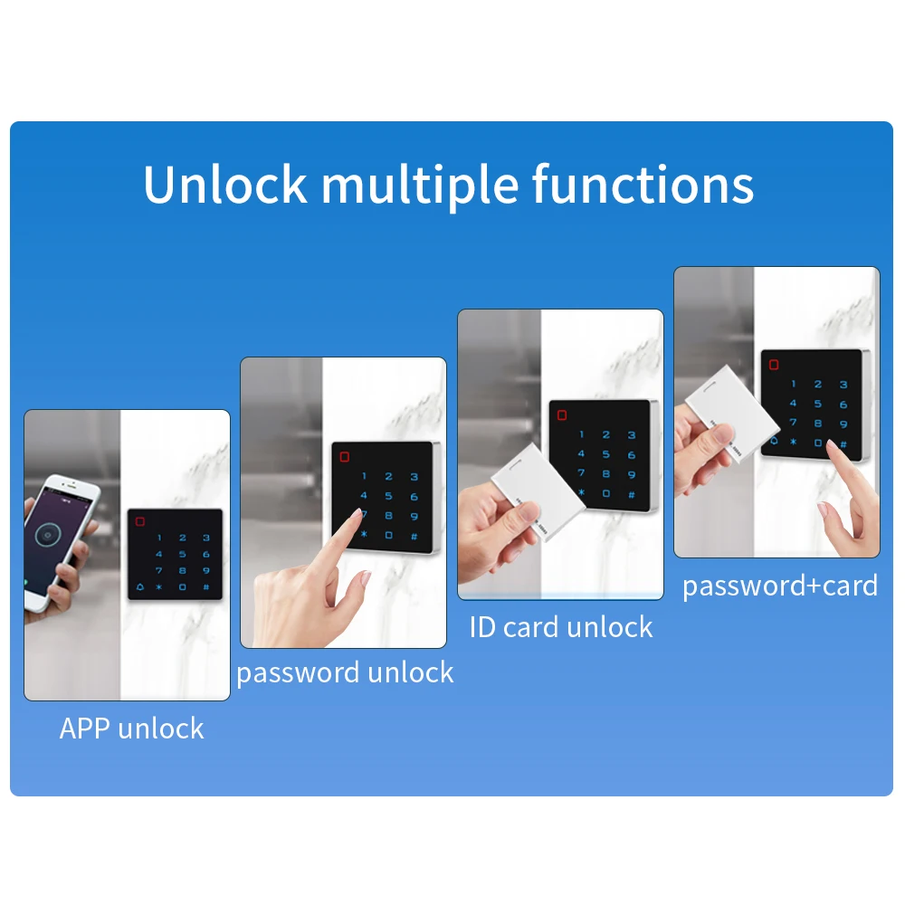 2.4G Wifi Remote Control Tuya APP Door Access Control System Kit Waterproof Smart Door Lock Standalone Keypad RFID Card