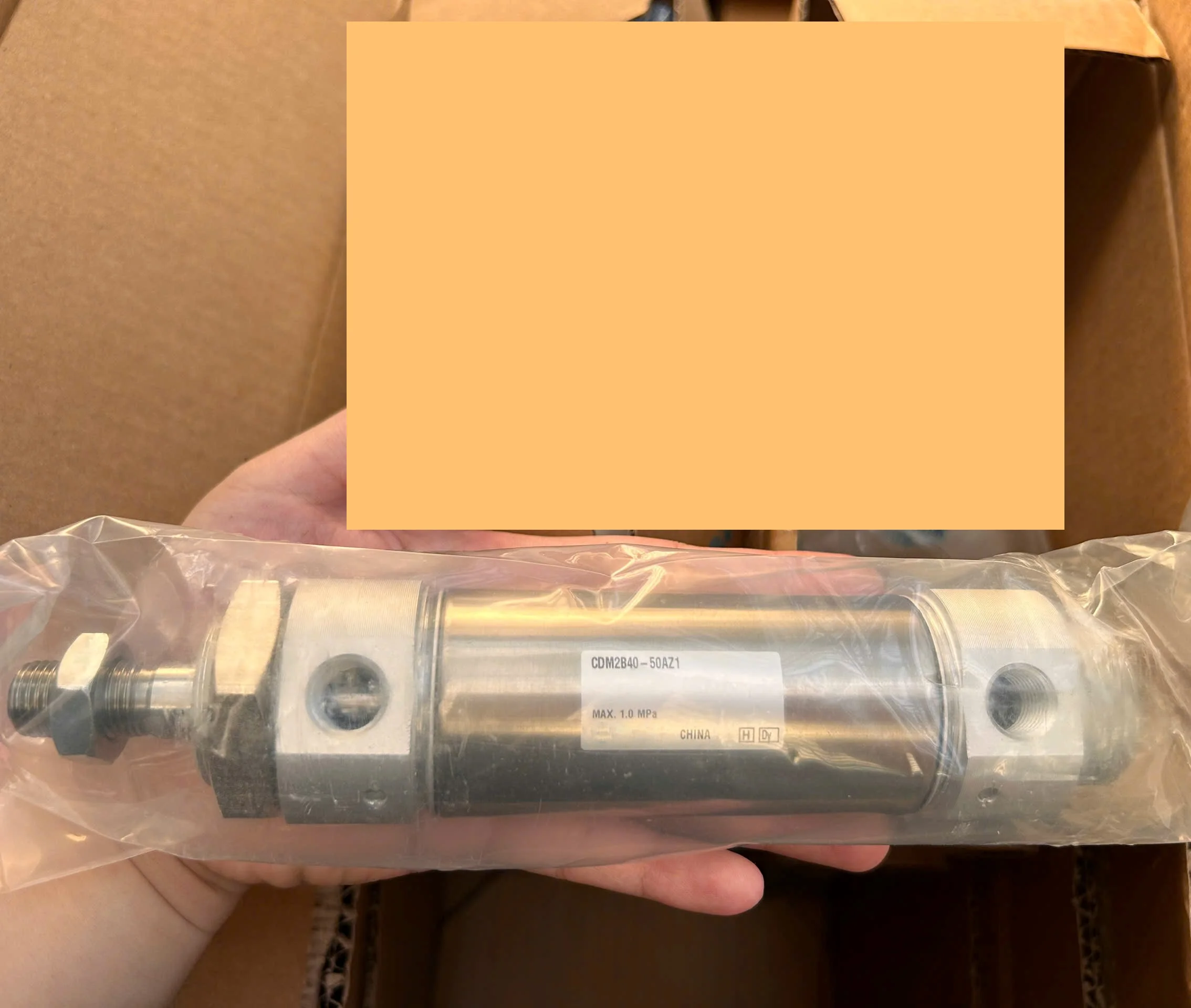 CDM2B40-50AZ1 Pneumatic Air Cylinder, 40mm Bore, 50mm Stroke, Double Acting Compact Cylinder