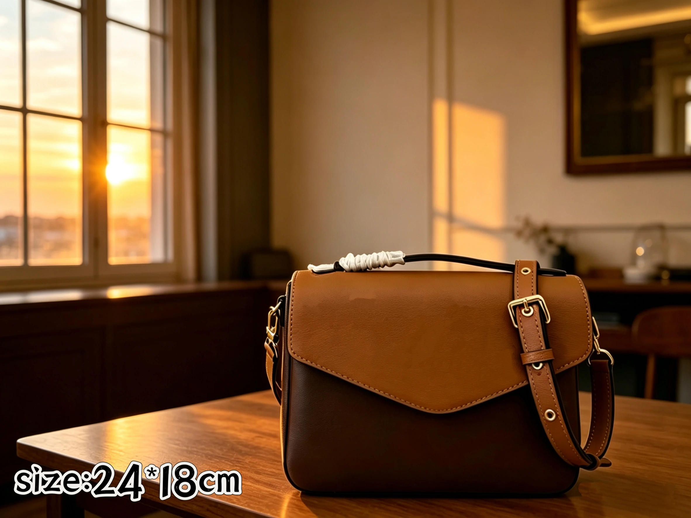 

uxury PU Leather Shoulder Bag Women Large Capacity Daily Crossbody Handbag 24-18cm