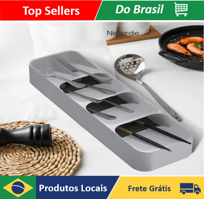Porta Talheres Gaveta Organizador Separador Cozinha Colher Garfo Faca Divisoria Pratico - Neverdie Store